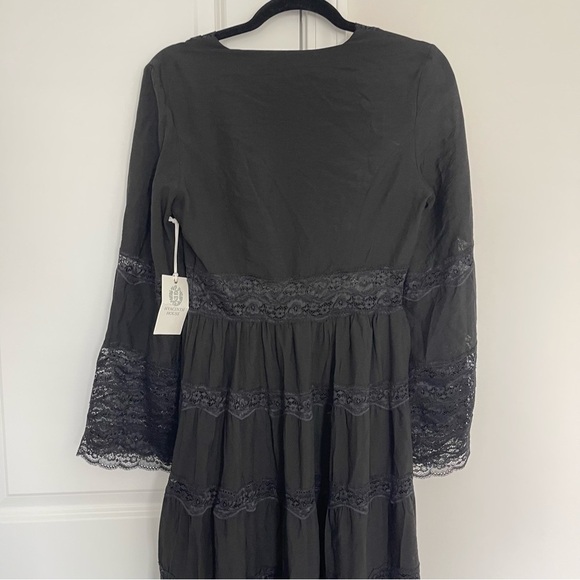 NWT Tuckernuck Hyacinth House Dress Lace Black Lydia Boho Maxi Dress - Picture 8 of 12